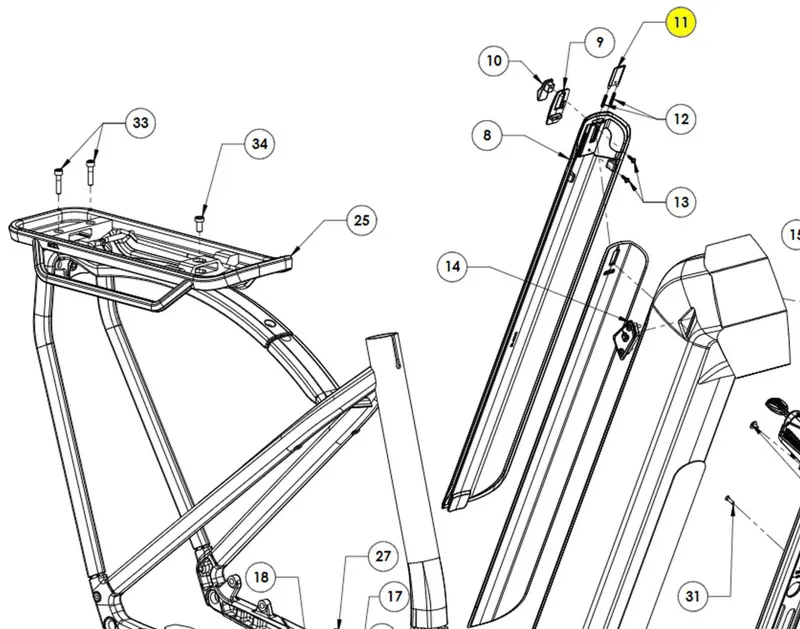 Cube Battery Cover Shift Lock Latch 21-07451 - 3863-1